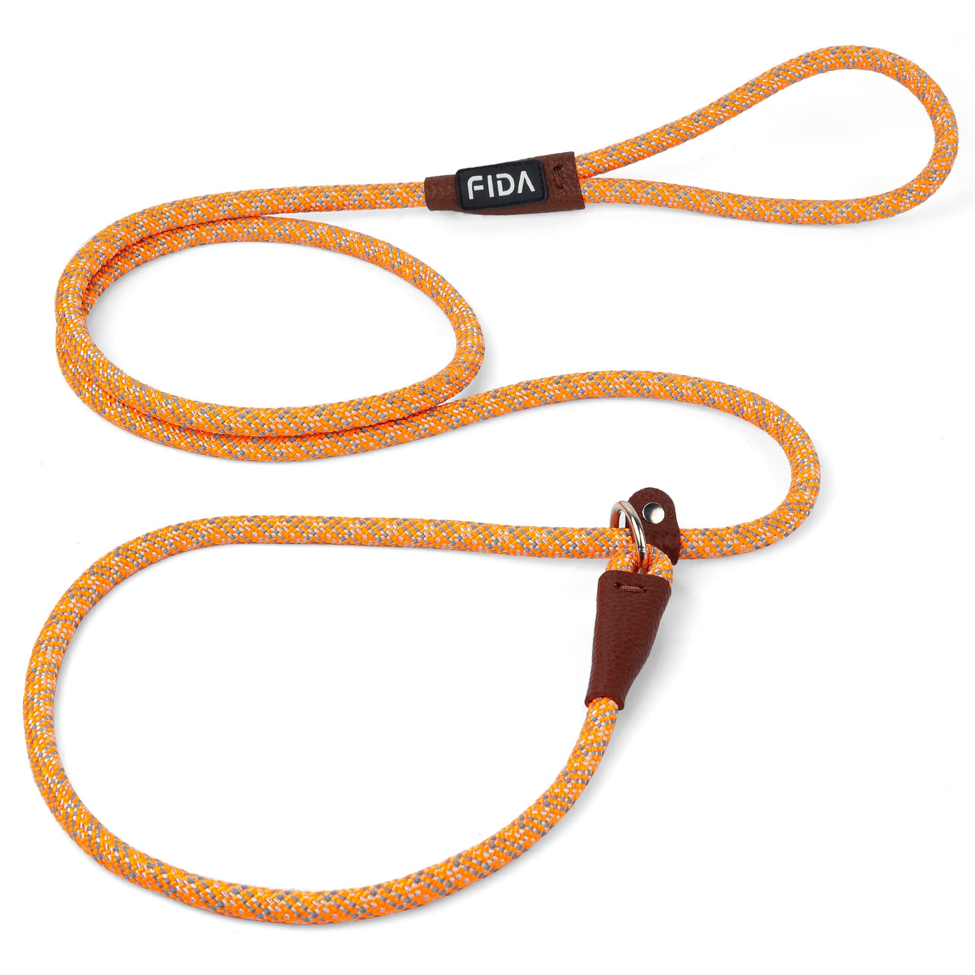 Fida Slip Lead for Dogs | 1.8m, One-Size-Fits-All, Slip-On Rope Leash. Easy to Slip On, No Collar or Harness Needed. Durable & Weather Resistant Climbers Rope with Reflective Stitching (Green)
