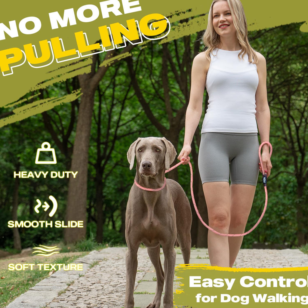 Fida Slip Lead for Dogs | 1.8m, One-Size-Fits-All, Slip-On Rope Leash. Easy to Slip On, No Collar or Harness Needed. Durable & Weather Resistant Climbers Rope with Reflective Stitching (Green)