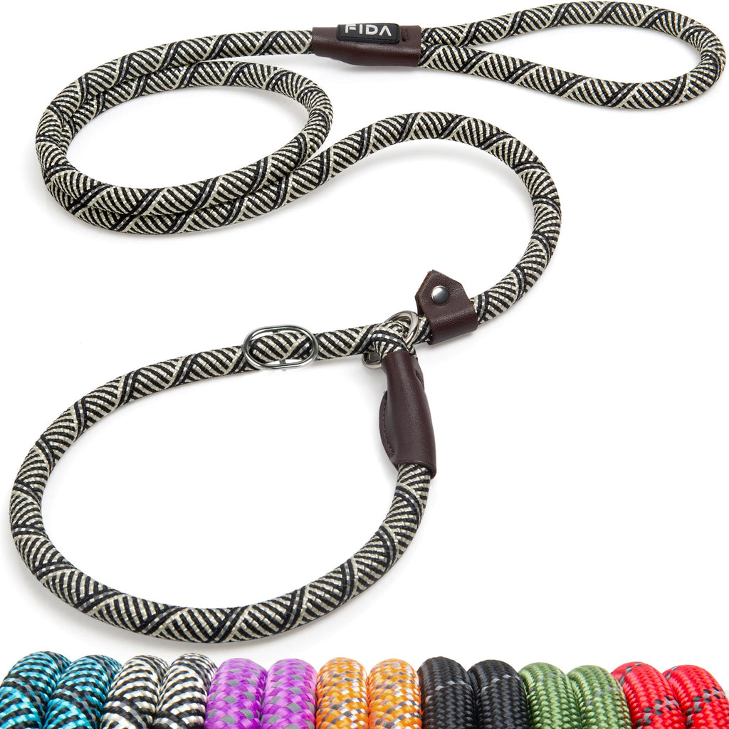 Fida Slip Lead for Dogs | 1.8m, One-Size-Fits-All, Slip-On Rope Leash. Easy to Slip On, No Collar or Harness Needed. Durable & Weather Resistant Climbers Rope with Reflective Stitching (Green)