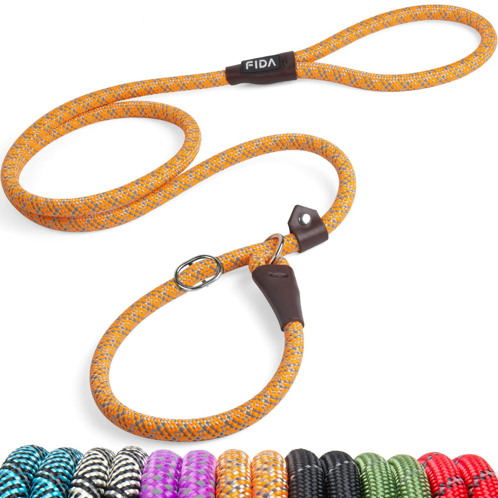 Fida Slip Lead for Dogs | 1.8m, One-Size-Fits-All, Slip-On Rope Leash. Easy to Slip On, No Collar or Harness Needed. Durable & Weather Resistant Climbers Rope with Reflective Stitching (Green)