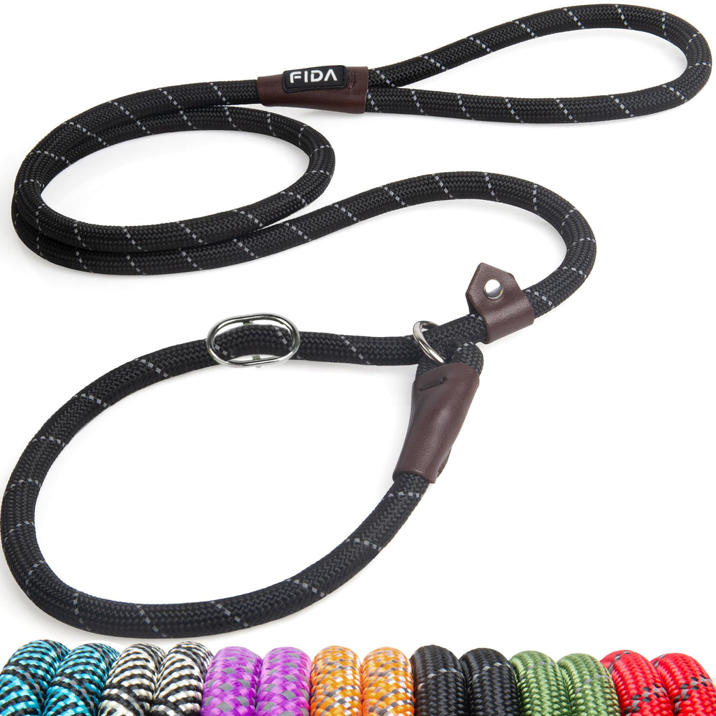 Fida Slip Lead for Dogs | 1.8m, One-Size-Fits-All, Slip-On Rope Leash. Easy to Slip On, No Collar or Harness Needed. Durable & Weather Resistant Climbers Rope with Reflective Stitching (Green)